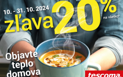 ZĽAVA 20 % NA VŠETKO OD TESCOMY