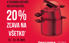 20 % zľava na všetko v Tescoma
