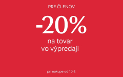 20% ZĽAVA NA ZĽACNENÉ PRODUKTY V LINDEX