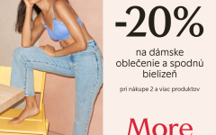 20 % ZĽAVA NA DÁMSKE OBLEČENIE A SPODNÚ