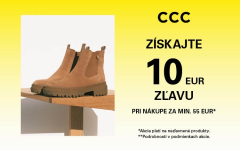 zľavy -10€ pri nákupe za min. 55€ v CCC