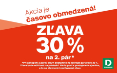 akcia Zľava 30 % na 2. pár obuvi
